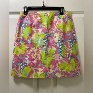 Vintage Bl/Wh Tag Lily Pulitzer Size 6 Skirt Bright Bold Ocean Graphic